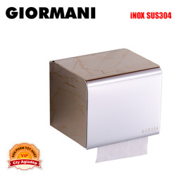 Hộp đựng giấy WC nhà vệ sinh phòng tắm hình vuông GIORMANI bóng đẹp