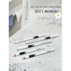 Chì Kẻ Mắt Viền Trắng Menow No.19 Mềm Mịn, Chì Kẻ Mắt Highlight Màu Trắng - Snow White Soft Eyeliner Pencil Menow 1g