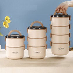Hộp cơm, đồ dùng văn phòng inox 304 giữ nhiệt 3 tầng cao cấp tặng kèm thìa tiện lợi dễ cầm nắm  HC3TANG29