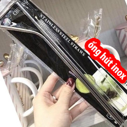Ống hút inox - Bộ ống hút inox 3 món