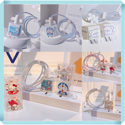 Bộ Ốp Bảo Vệ Cốc Sạc Và Dây Cáp Sạc Chống Đứt Nhân Vật Hoạt Hình Dễ Thương