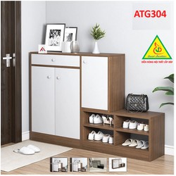 Tủ đựng giày bằng gỗ có ghế ngồi ATG305 - 3D