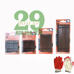 Mũi bắt vít công nghiệp 2 đầu 4 cạnh bake nam châm vĩnh cửu hãng KAPUSI JAPAN Tặng găng tay bảo hộ