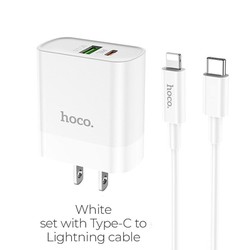 Bộ Sạc Nhanh Hoco C80 hỗ trợ sạc nhanh PD 20W (QC3.0) 2 Cổng USB Và Type C Kèm Cáp Sạc