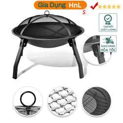 HnL Store - Bếp nướng BBQ bằng thép đốt củi ngoài trời Outdoor Garden Camping