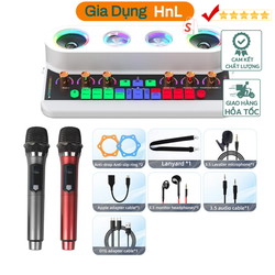 HnL Store - Bộ Karaoke Card âm thanh Bluetooth Máy AIO di động DSP Noise Reduction Chargeable