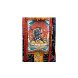 Tranh Thangka gấm xanh song long 1m35