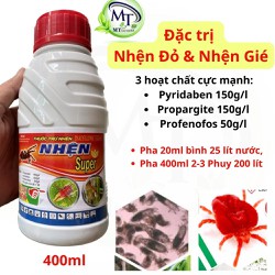 [10 chai] Nhện đỏ , nhện gié , nhện super 400ml - 1 chai phun 2-3 phuy 200ml - tiếp xúc, vị độc, thấm sâu, hiệu quả mạnh