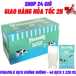 Thùng Sữa Bịch VINAMILK Không Đường