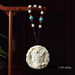 Dây treo phong thủy mặt tròn biểu tượng Thiện Ác (hạt cây dừa ngà –Ivory Palm)