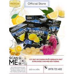 Kẹo chanh muối Himalaya vị bạc hà giảm căng thẳng, bổ sung vitamin C (Gói 6 Viên)