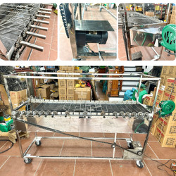 Máy nướng thịt, chả, gà, vịt quay tự động 22 Xiên INOX " CHẠY XÍCH TO " Có Quạt Thổi ,Tặng 22 xiên đơn và 5 xiên 3 inox