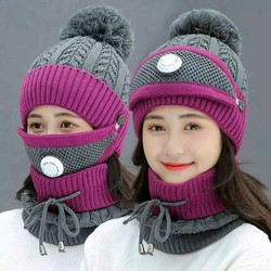 Sec 3 mũ, khăn, khẩu trang van thở. nón len trùm đầu DT30