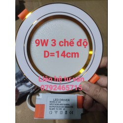 đèn âm trần 9w 3 chế độ khoét lỗ 110mm viền đèn 140mm