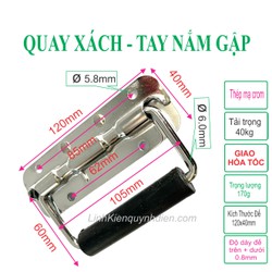 Quai Xách, Tay Nắm Gập Thép Không Gỉ, Dài 120mm - LinhKien Quỳnh Diễn