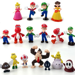 Mô hình Super Mario gồm Mario, Luigi, Yoshi, Peach, Toad, Donkey Kong, Wario, Bowser, Goomba SendoTNL