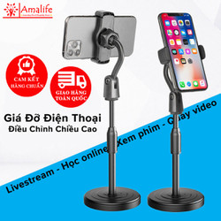 Giá Đỡ Điện Thoại Nhựa, Bộ Chân Đế Để Bàn Dùng Livestream, Quay Video, Học Online, Ghi Hình Xoay 360 Độ Chắc Chắn