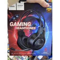 Tai Nghe Gaming Hoco W106 - Tai Nghe Chơi Game có dây kèm mic, có đèn led, nút chỉnh âm lượng