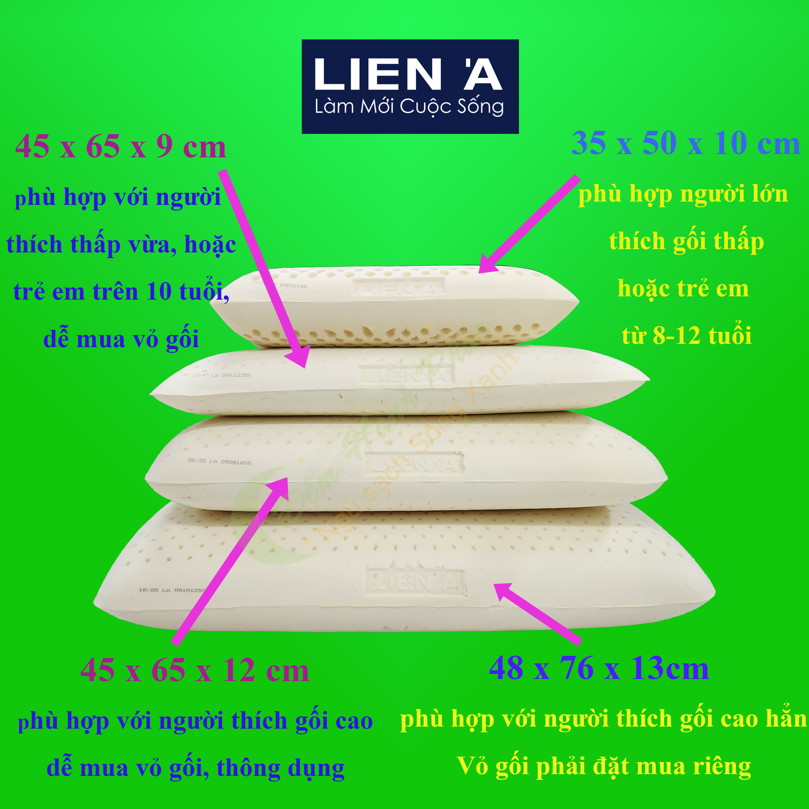 Gối cao su Liên Á Oval (Mã SP: Oval)