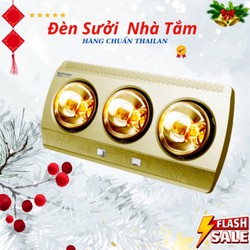 Đèn sưởi nhà tắm 3 bóng cao cấp tráng kim cương nhân tạo tăng độ ấm và giảm chói mắt khi sử dụng