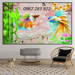 Tranh 3d ốp tường trang trí phòng khách
