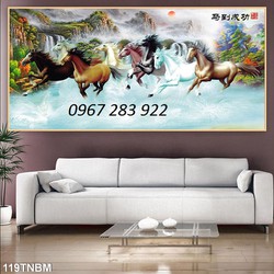 Tranh bát mã gạch men ốp tường