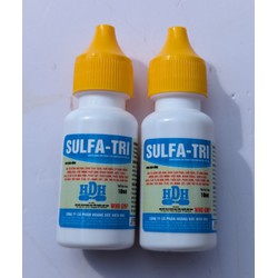 Một lọ SULFA-TRI 10ml Dùng cho bệnh bầu đen ký sinh trùng máu, sưng gan thận, khô chân, cầu trùng, E.coli, bạch lỵ  máu tươi,  phân sáp, phân xanh, phân trắng