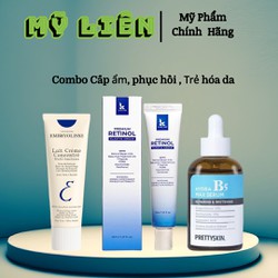 chính hãng có tem- COMBO DƯỠNG TRẮNG,TRẺ HOÁ SERUM B5 PRETTYSKIN + RETINOL K LADY CARE + Kem dưỡng Embryolisse 30ml