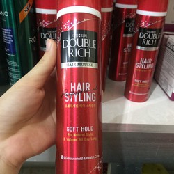 Chính hãng DOUBLE RICH mousse bọt tạo kiểu tóc SOFT HOLD 150ml (MẪU MỚI)