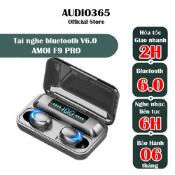 Tai nghe bluetooth Amoi F9 Pro bản quốc tế chống nước cao cấp, cảm biến vân tay, kiêm sạc dự phòng - Audio365