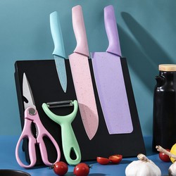 Bộ Dao Lúa Mạch Kháng Khuẩn 5 Món Hộp Đựng Cao Cấp, Set Dao 5 Chi Tiết Lúa Mạch Đồ Dùng Dụng Cụ Nhà Bếp