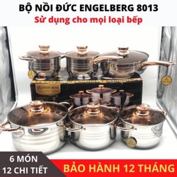Bộ nồi Đức ANGELBERG 6 món 12 chi tiết nhập khẩu từ Đức chính hãng