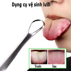 Dụng cụ vệ sinh lưỡi cao cấp, cạo lưỡi sạch, nạo lưỡi bằng inox cho người lớn, hơi thở bớt hôi 100%