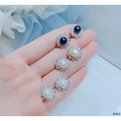 Bông tai bạc mặt trai chất liệu bằng bạc s925 MS0088
