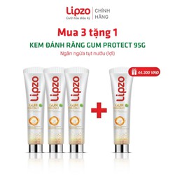 [Mua 3 Tặng 1] Kem Đánh Răng Lipzo Gum Protect Chống Tụt Nướu, Ngăn Ngừa Chảy Máu Chân Răng, Ngừa Khuẩn 95G