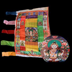Cờ lụa lungta , cờ bổn tôn Quan Âm và chú Đại Bi Tây Tạng