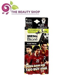 Chính hãng Miếng Dán Mũi Lột Mụn Than Hoạt Tính dành cho Nam - Men's Biore Pore Pack Black Strip REFRESHING COOL - 4 MIẾ