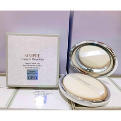Chính hãng [Chính Hãng] Phấn Phủ Nén Geo Trắng Siêu Mịn, Kiềm Dầu, Tự Nhiên Sempre Happy & Please Pact