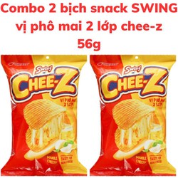 Combo 2 bịch Bánh snack khoai tây SWING cheez vị phô mai 2 lớp bịch 56g