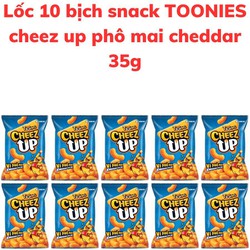Lốc 10 bịch Bánh snack TOONIES cheez up vị phô mai cheddar bịch 35g