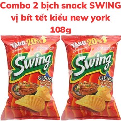 Combo 2 bịch Bánh snack khoai tây SWING vị bít tết kiểu new york bịch 108g