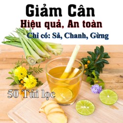 Trà túi lọc giảm cân.giảm mỡ gồm Chanh Xả Gừng 50 túi lọc