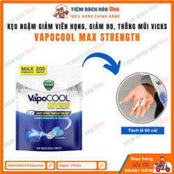 Kẹo ngậm giảm viên họng, giảm ho, thông Mũi Vicks VapoCool Max Strength