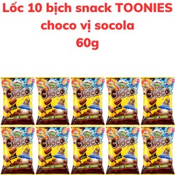 Lốc 10 bịch Bánh snack TOONIES choco vị socola bịch 60g