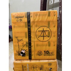[Chuẩn nội địa] Túi 10 gói Sipiao nội địa Trung dai mịn, không bị mủn khi thấm nước - Giấy 3 lớp x 100 tờ