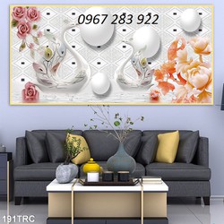 Gạch tranh ốp tường 3d thiên nga nghệ thuật