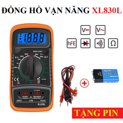 Đồng hồ đo điện tử vạn năng XL830L, đồng hồ đo điện đa năng XL 830L, đo điện áp hiển thị số, đồng hồ đo có kèm pin theo
