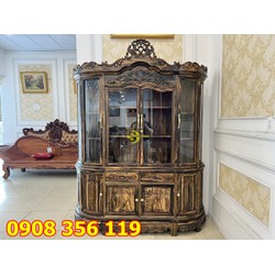 Tủ rượu cong mun sọc