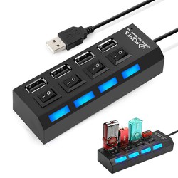 Hub Chia 4 Cổng USB - dây dài 45cm - hub usb 4 port - giao màu ngẫu nhiên
