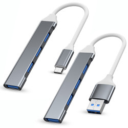 Hub Type C / USB sang 4 Cổng USB 3.0 - Bộ chia Type C 3.1 OTG Cho Xiaomi Lenovo Mac Pro 13 15 Air Pro PC